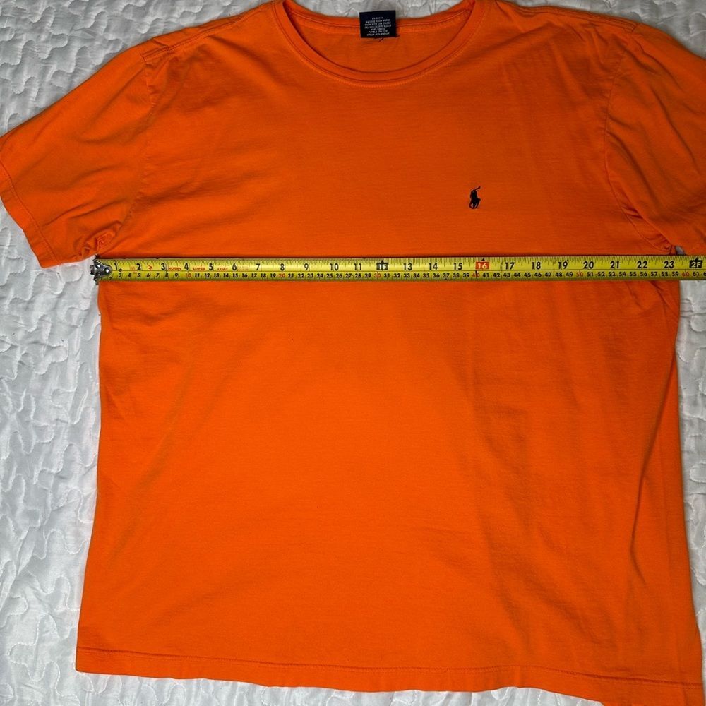 Polo Ralph Lauren Men’s Classic Fit T-Shirt Orange Vintage 100% Cotton Size L - Picture 8 of 9